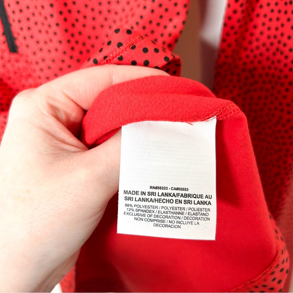 Nike Pro Dri Fit Womens Red Polka Dot Athletic Workout Pullover Sweatshirt‎ XS - Picture 6 of 8